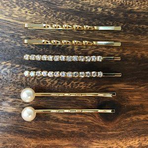 Mixed Faux Pearl/Rhinestone Bobby Pin Set 2